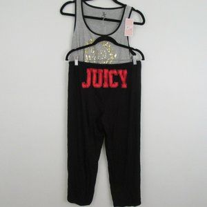 Juicy Couture Black Grey 2 Piece Pajamas Size L